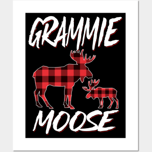 Red Plaid Grammie Moose Matching Family Pajama Christmas Gift Posters and Art